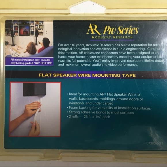 Home Theatre Pro Series flat speaker wire mounting tape 2 boxes 50’ ea  1/4” NIB - Picture 3 of 6